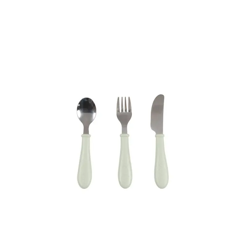 Béaba - Set de 3 couverts en inox - vert de gris