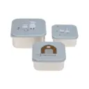 Lassig - Lot de 3 petites boîtes à goûter inox - Tiny Farmer - Bleu
