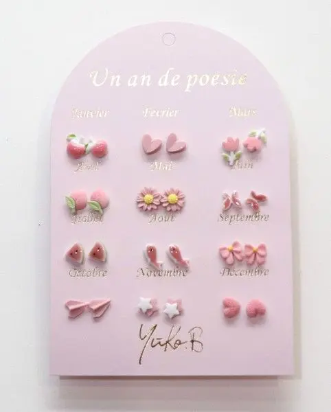 A Little Lovely Company - Un an de poesie - Boucles d'oreilles Rose