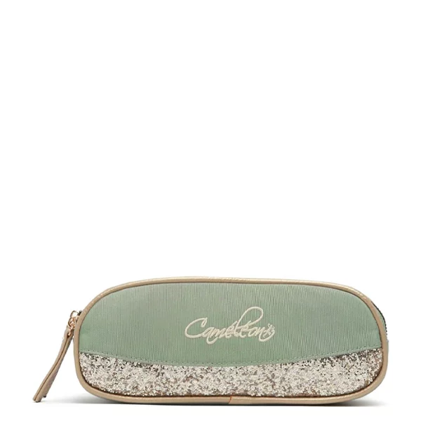 Caméléon - Trousse enfant 2 compartiments - Vintage fantasy - Glossy green