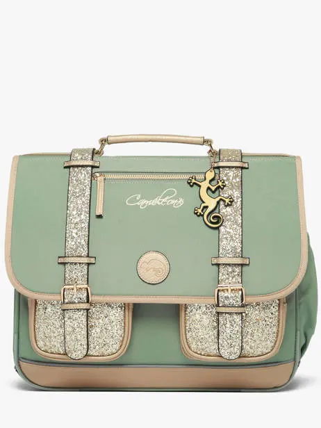 Caméléon - Cartable 3 compartiments - Vintage fantasy - Glossy green