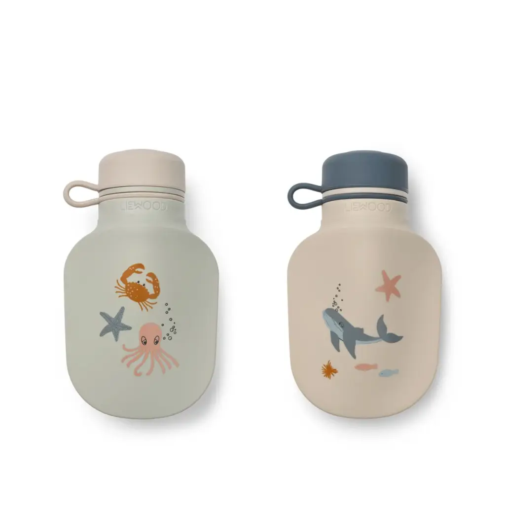 LIEWOOD - Lot de 2 bouteilles de smoothie Lizzie - Sea creature / Sandy
