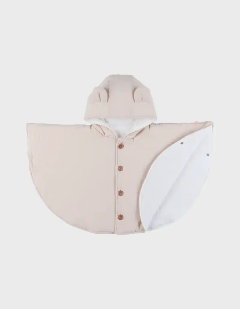 Noukie's - Poncho bébé - mousseline - coton bio - 6-18m