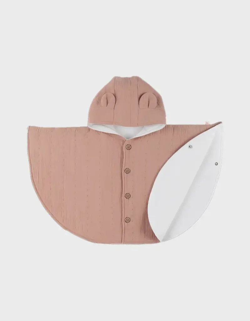 Noukie's - Poncho bébé - Rose - coton bio - 18m - 36m