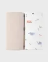 Noukie's - Lot de 2 langes en mousseline bio - Dino - 100X100cm