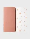 Noukie's - Lot de 2 langes en mousseline Fleurs d'Antan - 100X100cm