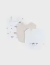Noukie's - Lot de 3 bavoirs - mousseline - coton bio - Dino - 3m+