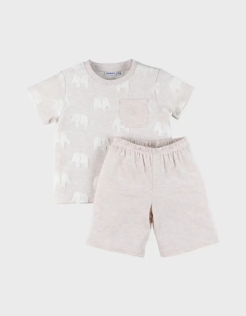 Noukie's - Pyjama bébé - Eléphant gris - Manches courtes