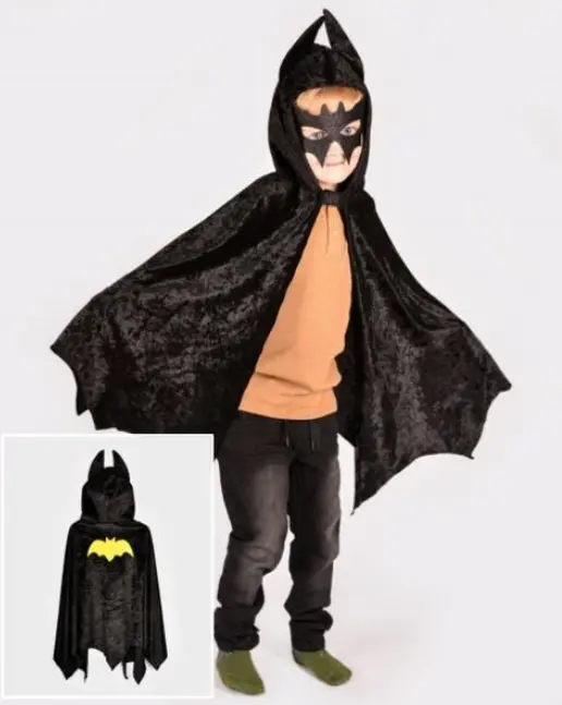 Den Goda Fen - Cape chauve-souris velours noir- 86-110