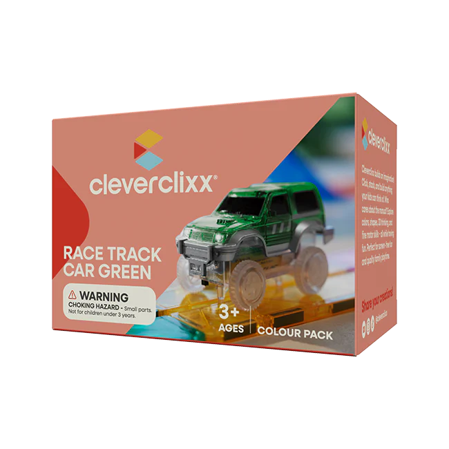 Cleverclixx - Voiture de course de circuit vert pastel