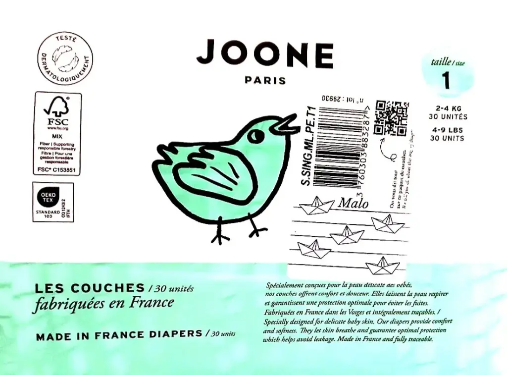 Joone - Sac de couches - Malo - Taille 1 - 30 unités