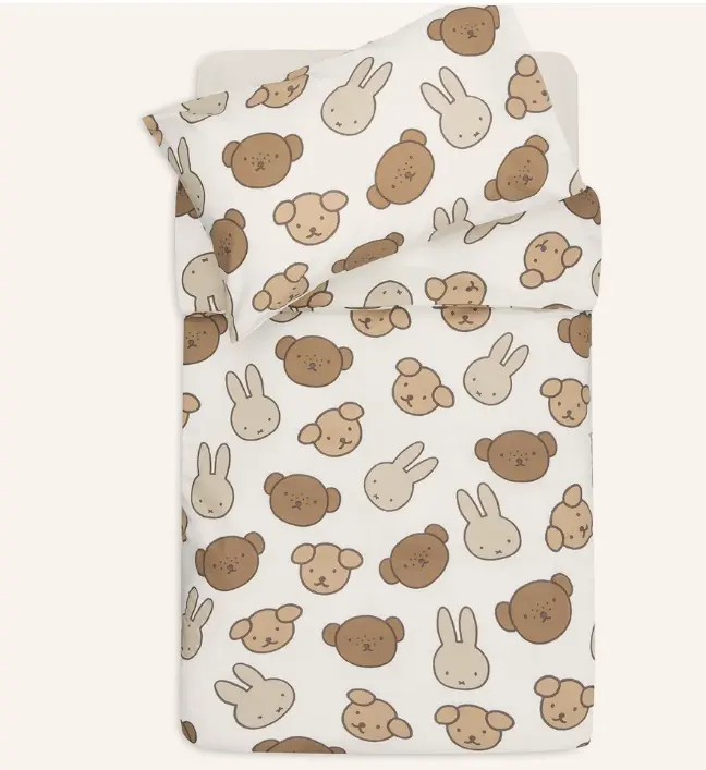 Jollein - Housse de Couette + Taie - Animal Friends - 100x140 cm