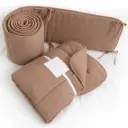 Bemini - Pack Tour de Lit + Tapis de Parc Réversible - Stripe Muffin Pady Twin Jersey Dunes