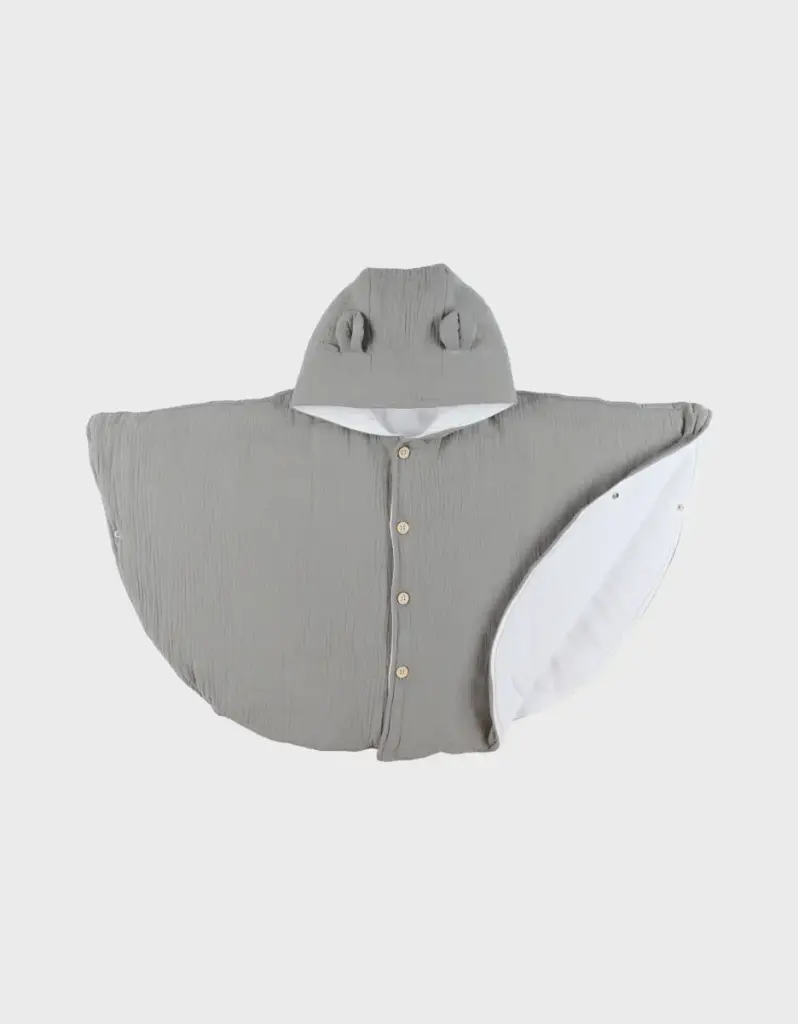 Noukie's - Poncho bébé - mousseline - coton bio - 6-18m