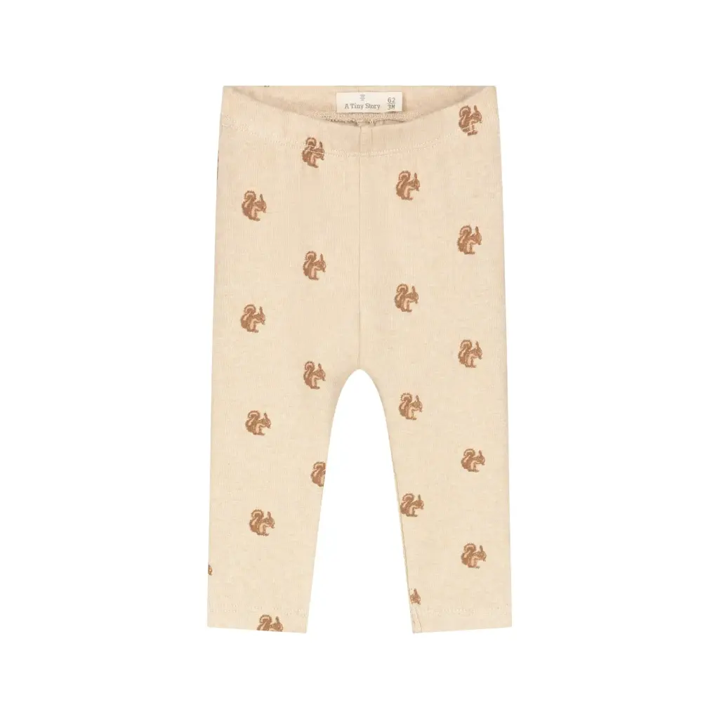 A Tiny Story - Legging bébé motif écureuil - Beige
