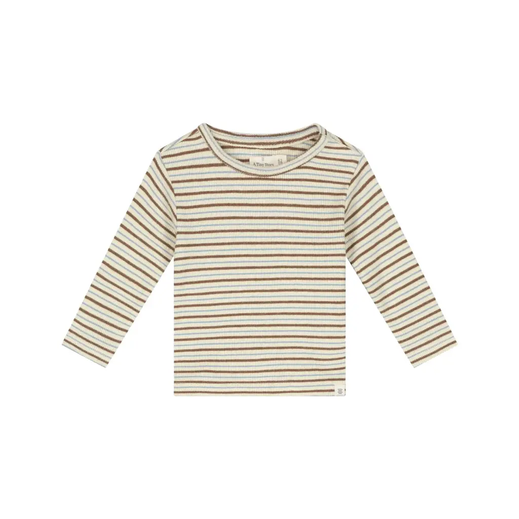 A Tiny Story - T-shirt à manches longues ligné - Ivory