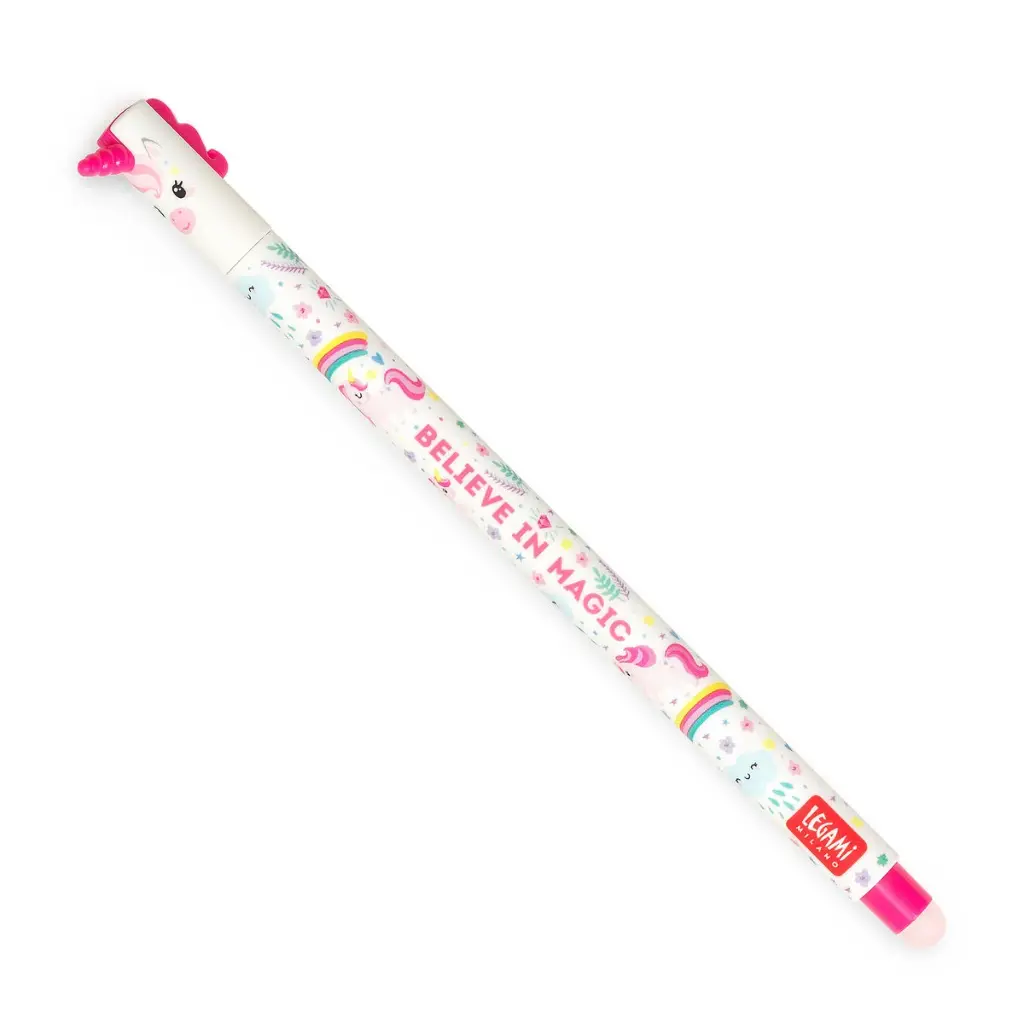 Legami - Stylo à Encre Gel Effaçable - Licorne - Believe In Magic 