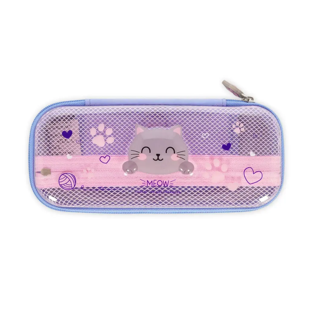 Legami - Trousse Transparente Rigide - Kitty - Meow