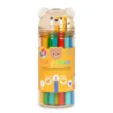 Legami - Set de 24 Crayons de Couleur avec Taille-crayon - Teddy Friends