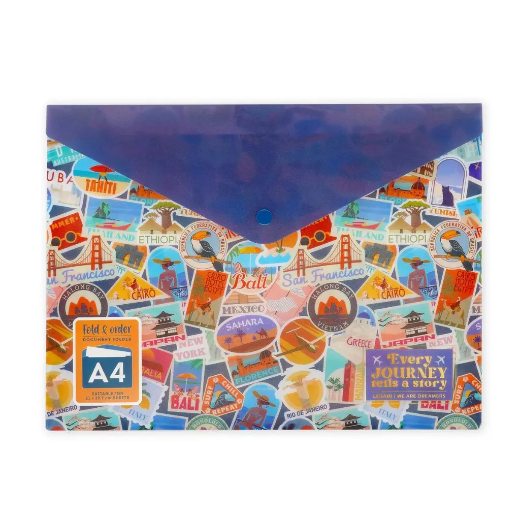 Legami - Petit Porte-documents - Fold & Order - Travel Stickers 