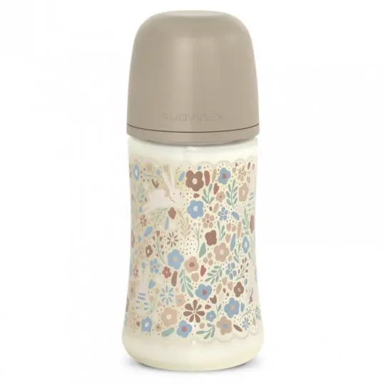 Suavinex - Biberon Wonderland - Liberty beige - 270 ml - Débit Moyen