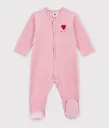Petit Bateau - Pyjama en velours bébé rose - Je t'aime