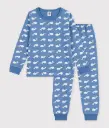 Petit Bateau - Pyjama enfant en molleton imprimé baleines - 8ans