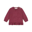 A Tiny Story - Pull tricot bébé volants - Dark Red 