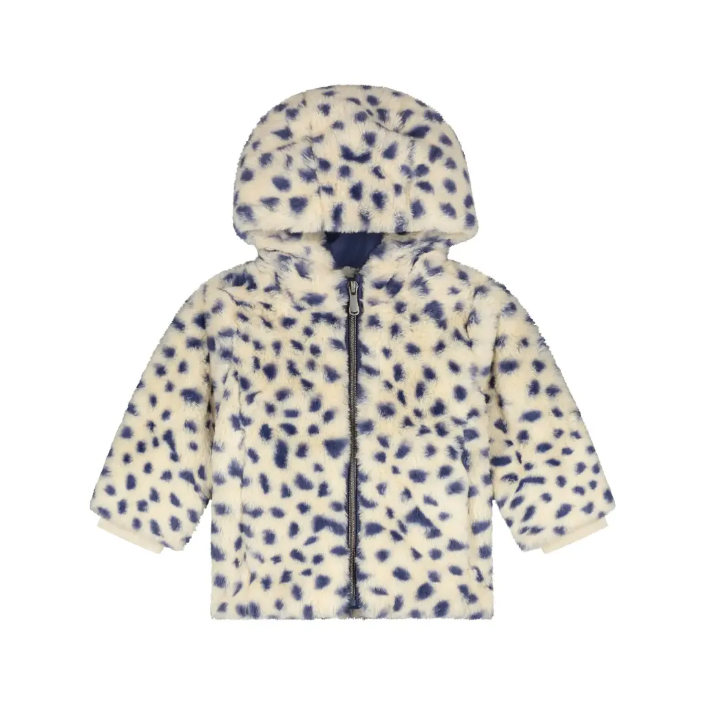 Babyface - Manteau Fourrure Léopard Bleu - Cream - Fille