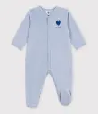 Petit Bateau - Pyjama en velours bébé Bleu - Je t'aime 