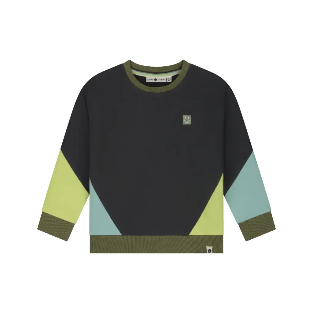 Stains & Stories - Pull Smiley Tricolore - Antra - Garçon