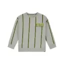 Stains & Stories - Pull vert et gris à lignes - Light Grey Melee - Garçon