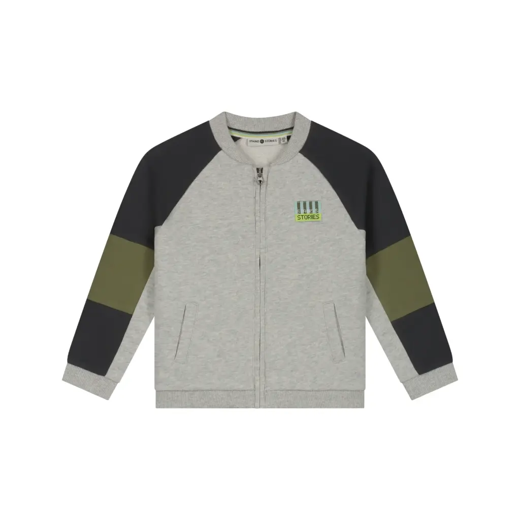 Stains & Stories - Gillet Zippé - Light Grey Melee - Garçon 