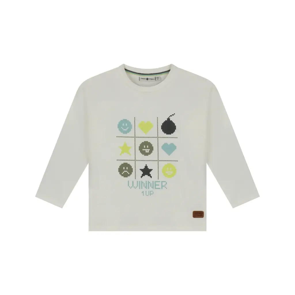 Stains & Stories- Pull Smiley - Off-White - Garçon