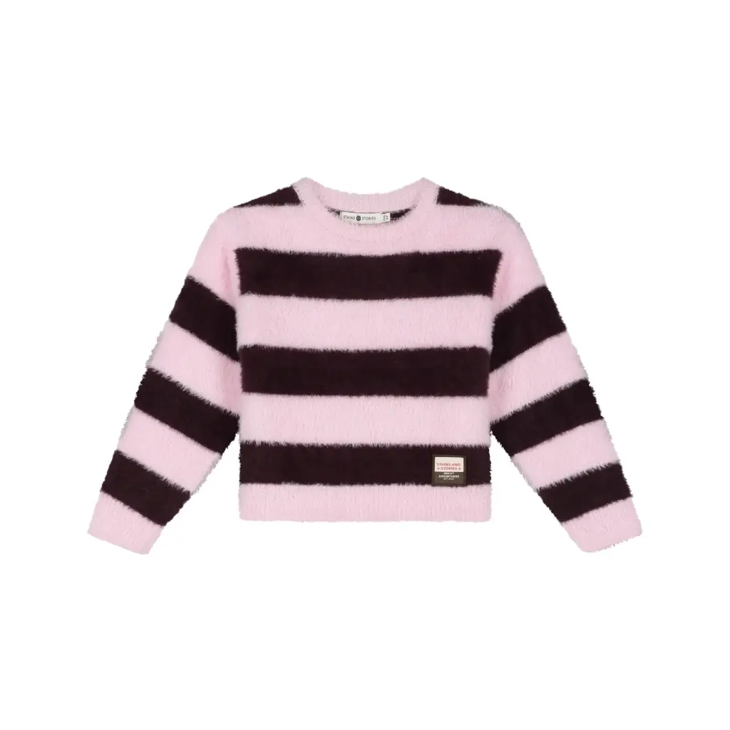 Stains & Stories - Pull à lignes - Wine Red - Fille