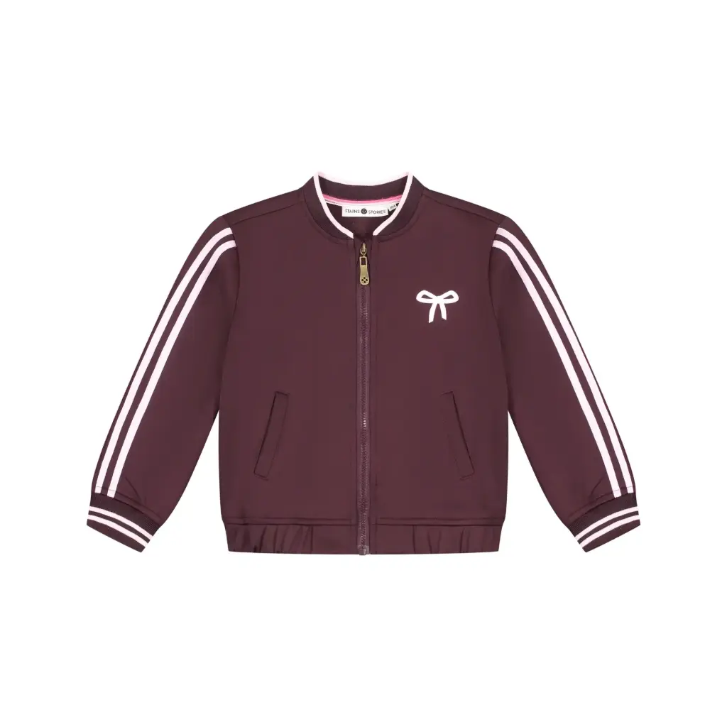 Stains & Stories - Pull Zippé Noeud - Wine Red - Fille