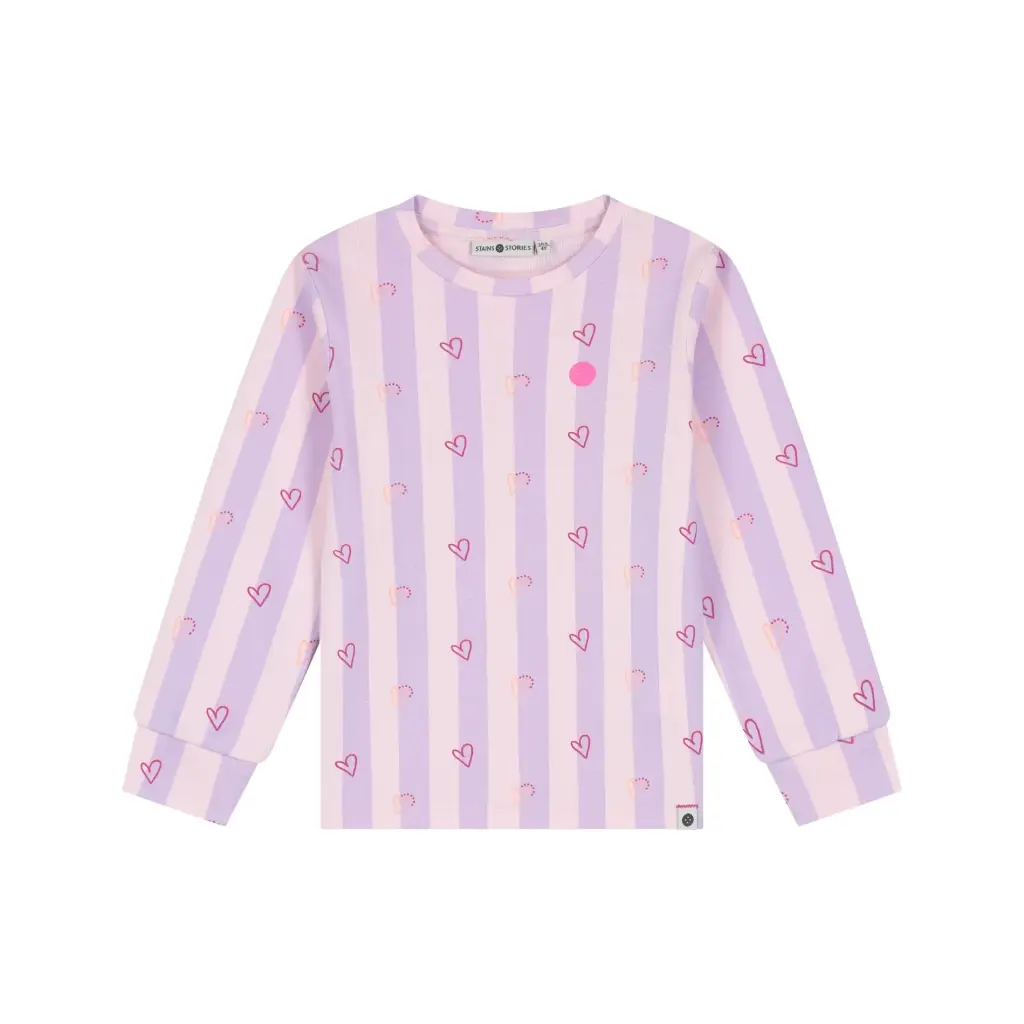 Stains & Stories - Pyjama fille - Motif ligné Coeur