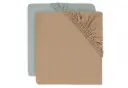 Jollein - Lot de 2 draps housse Jersey - 60 x 120 cm - Sea Green & Biscuit