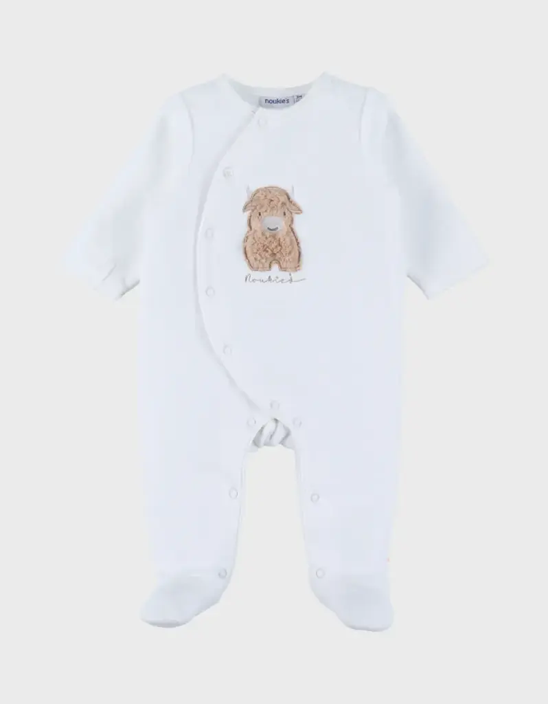 Noukie's - Pyjama en velours blanc brodé – Fluffy