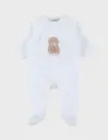 Noukie's - Pyjama en velours blanc brodé – Fluffy