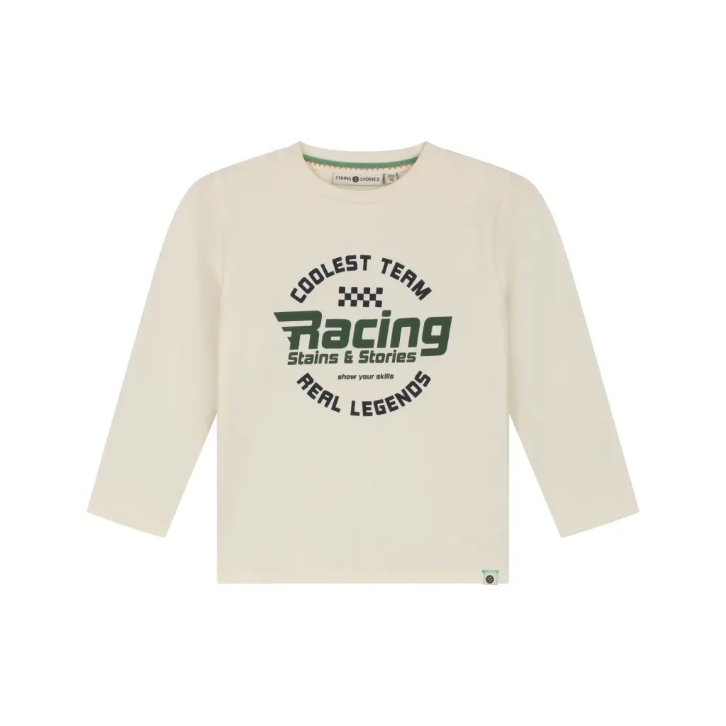 Stains & Stories - T-shirt à longues manches Racing - Bone - Garçon