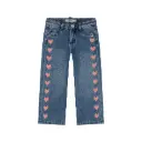Stains & Stories - Pantalon Jeans Coeurs - Medium blue denim - Fille