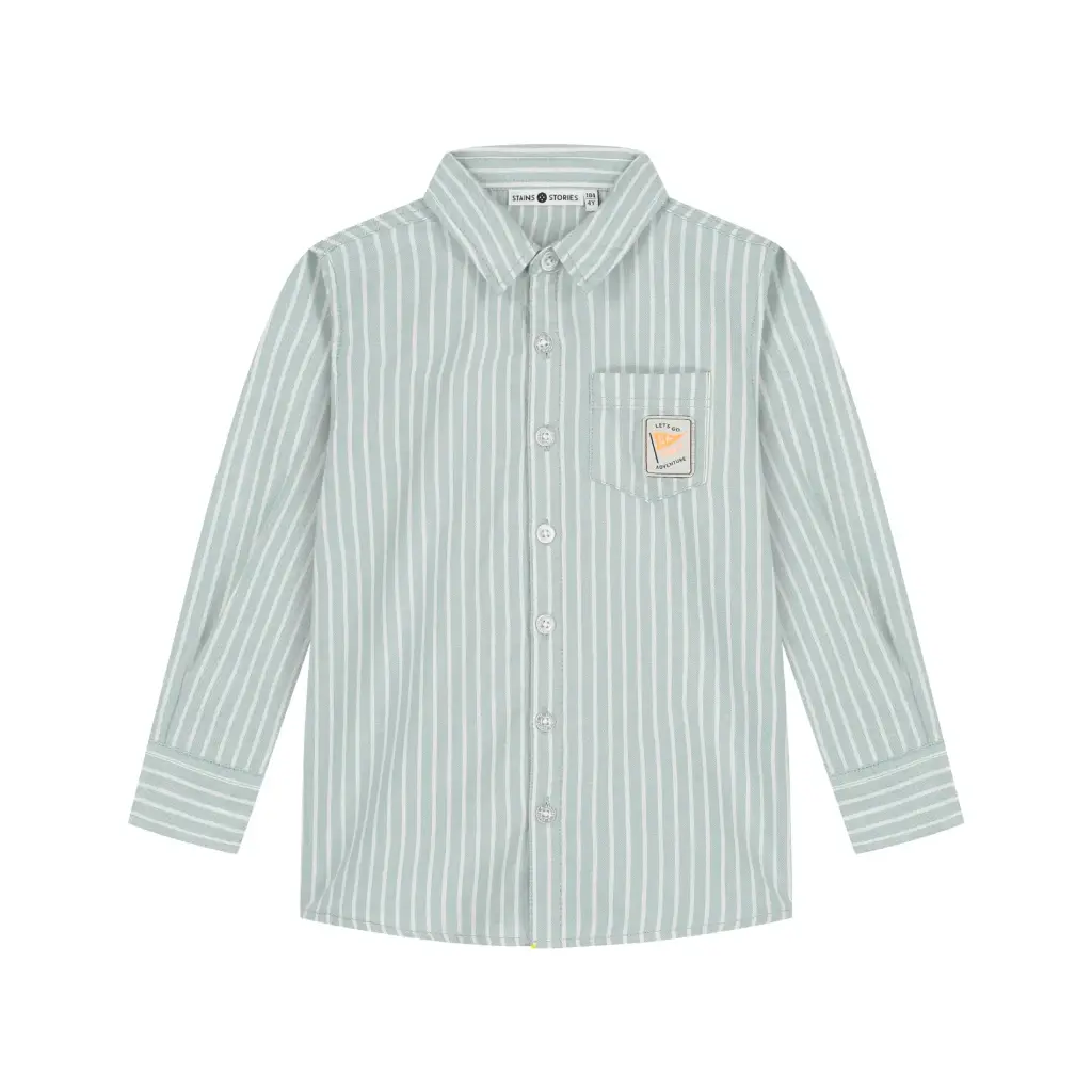 Stains & Stories - Chemise à lignes - Sky - Garçon