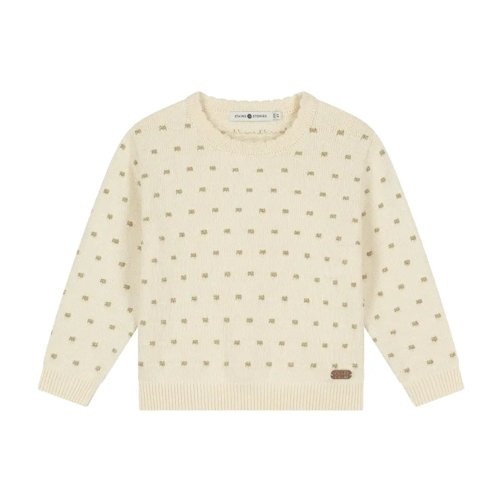 Stains & Stories - Pull à pois - Cream - Fille