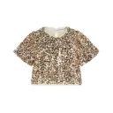 Stains & Stories - Blouse à courtes manches à paillettes - Gold - Fille