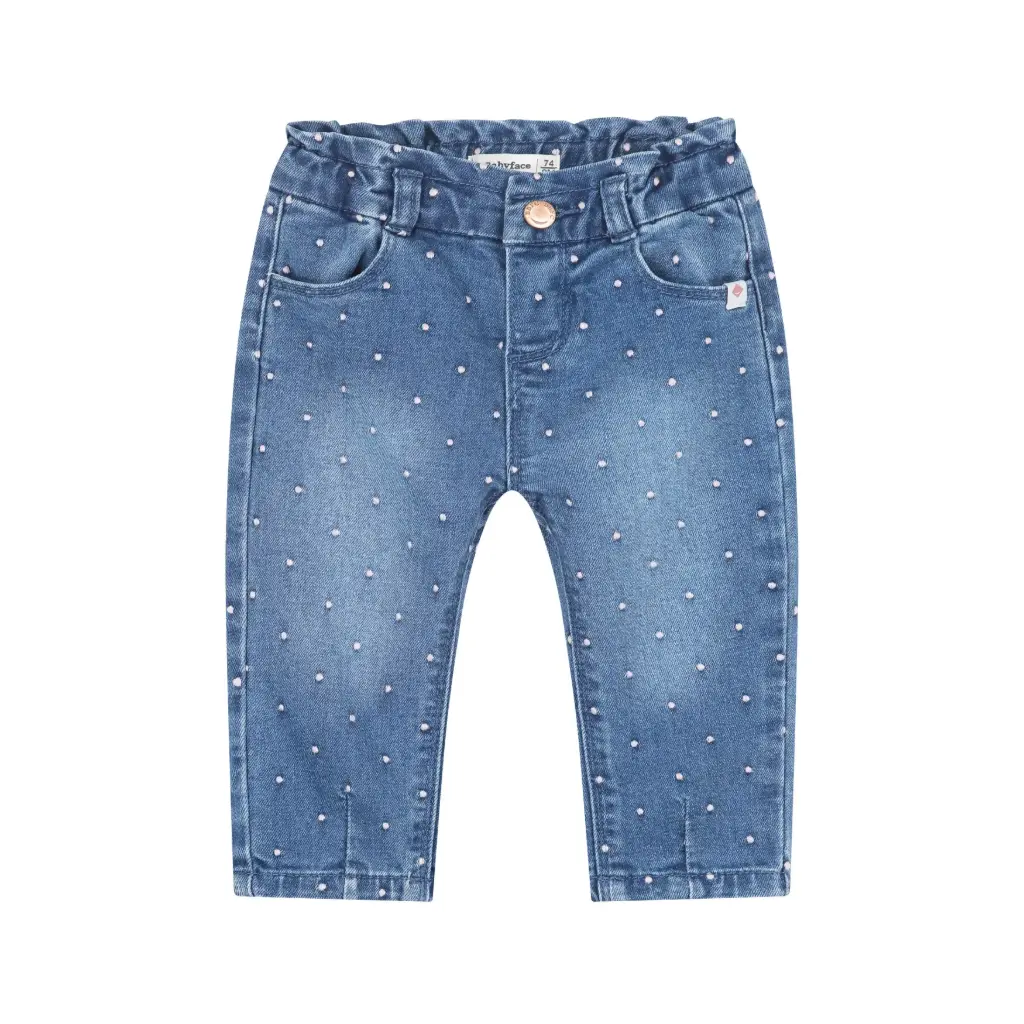 Babyface - Pantalon Jeans à pois - Medium blue denim - Fille