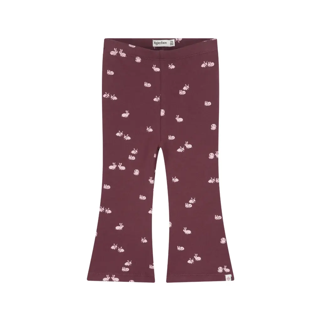 Babyface - Pantalon legging évasé lapins - Bordeau - Fille 