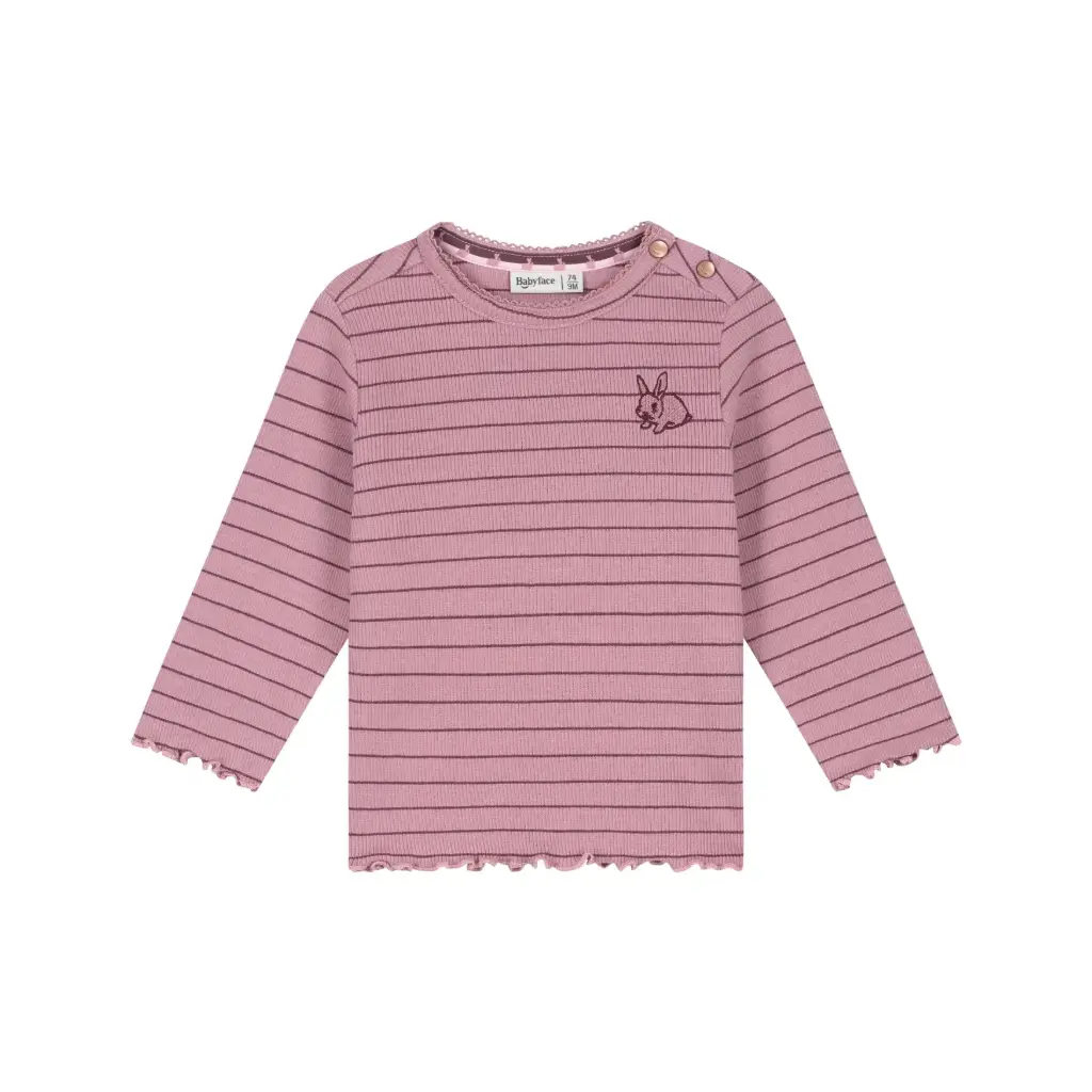 Babyface - T-shirt à manches longues ligné - Rosewood - Fille   