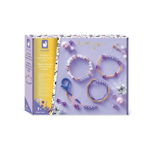 Janod - Kit Créatif - 4 Bracelets et Accessoires - Pop Star à Créer