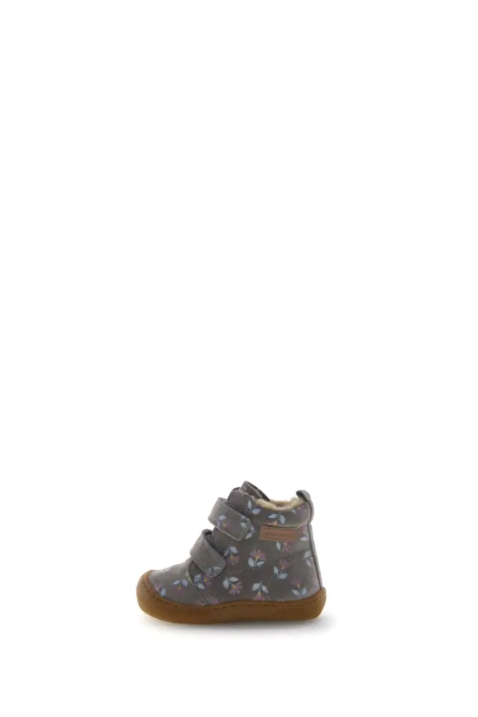 Naturino - Barefoot Wigghi velours suède cyclamens - doublure laine - gris foncé